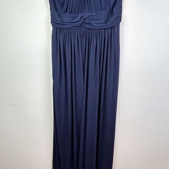 Birdy Grey Chiffon Dress Navy Blue Floor Length Maxi Bridesmaid Ball Gown Prom M - Picture 5 of 16